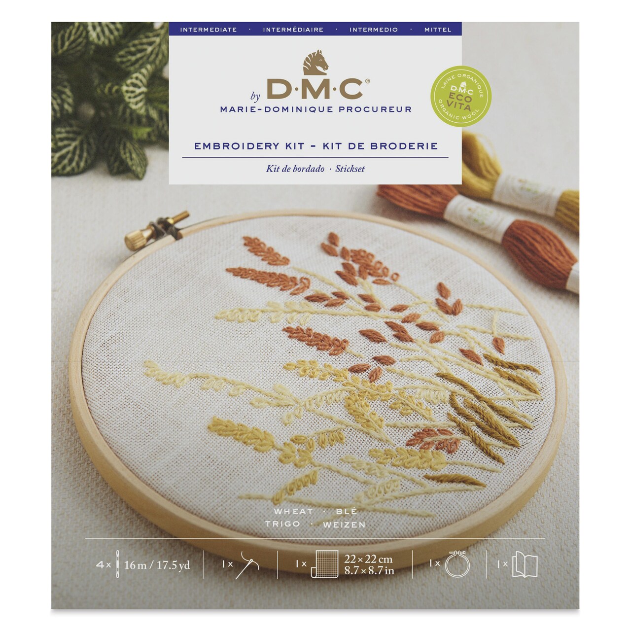 DMC The Designer Collection Eco Vita Embroidery Kit - Wheat Flowers